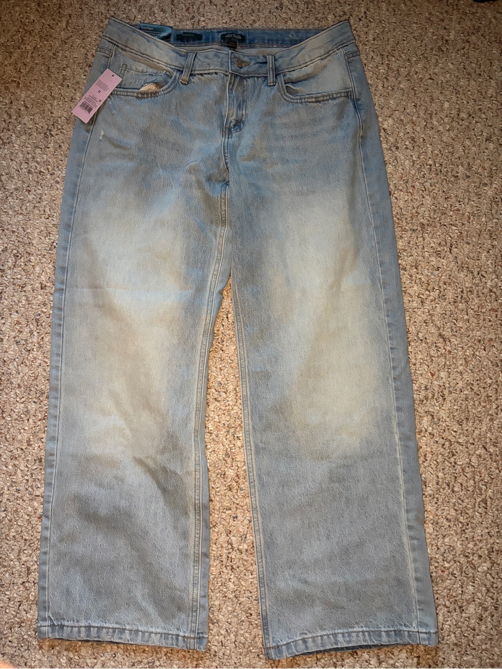 NEW Wild Fable low rise straight easy rigid light wash blue denim jeans women 12